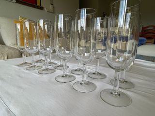 Juego 12 Copas de Champán de Cristal