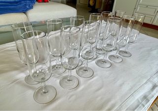 Juego 12 Copas de Champán de Cristal