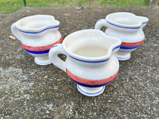 Set 3 Boccali da tavola  Ceramica Bianco Rosso blu