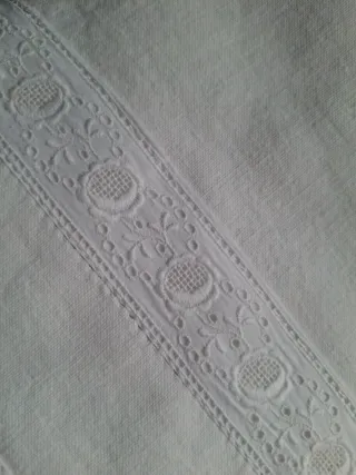2 Tendine Ricamate Fiori Cotone