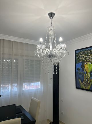 Lámpara Colgante Cristal y Metal