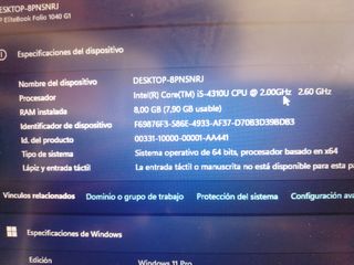 HP ELITEBOOK CORE I5 VPRO-8GB RAM-SSD 256GB-14"