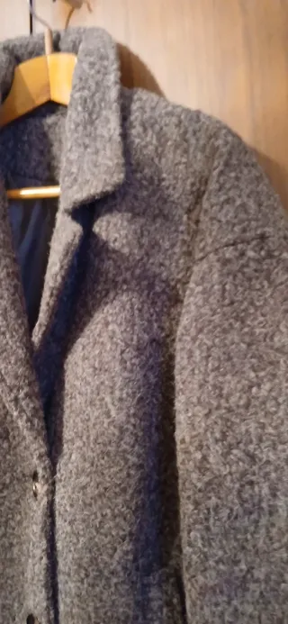 Cappotto donna tessuto bouclé grigio