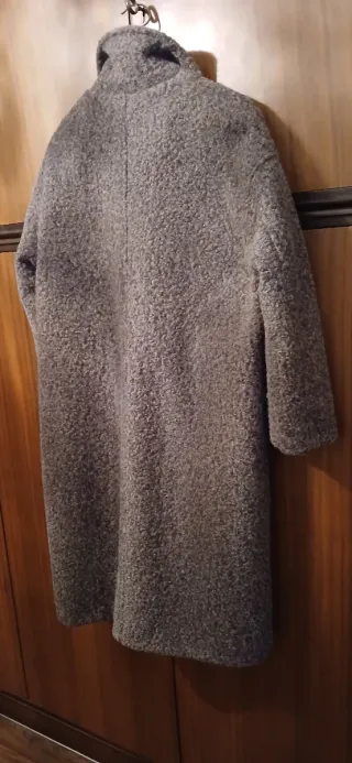 Cappotto donna tessuto bouclé grigio