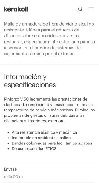 Malla para enfoscados Kerakoll