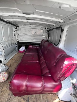 Sofá vintage piel granate