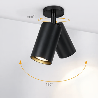 Focos orientables GU10 negros (2 ud.)