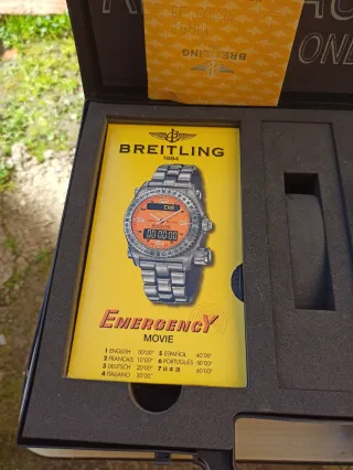 🇨🇭ESTUCHE RELOJ BREITLING 1884 EMERGENCY🇨🇭