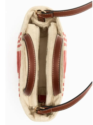 Bolso Zara lona rayas rojo y beige