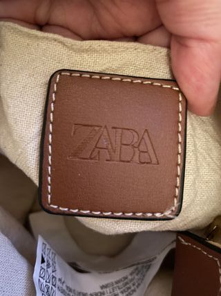 Bolso Zara lona rayas rojo y beige