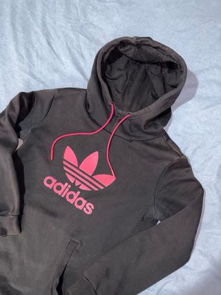 Sudadera Adidas larga negra y Rosa