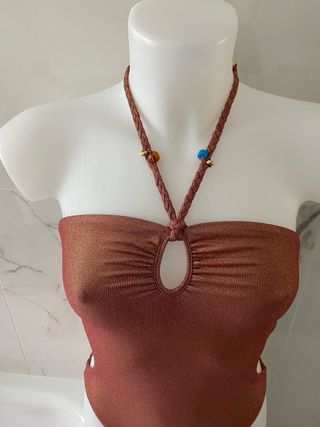 Costume intero Wolford marrone/oro