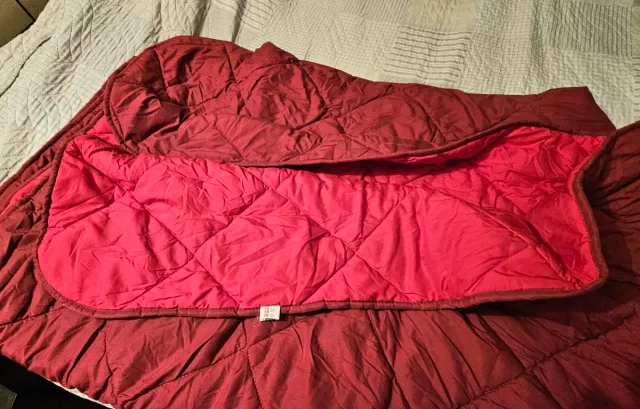 Piumone rosso e bordeaux double face singolo