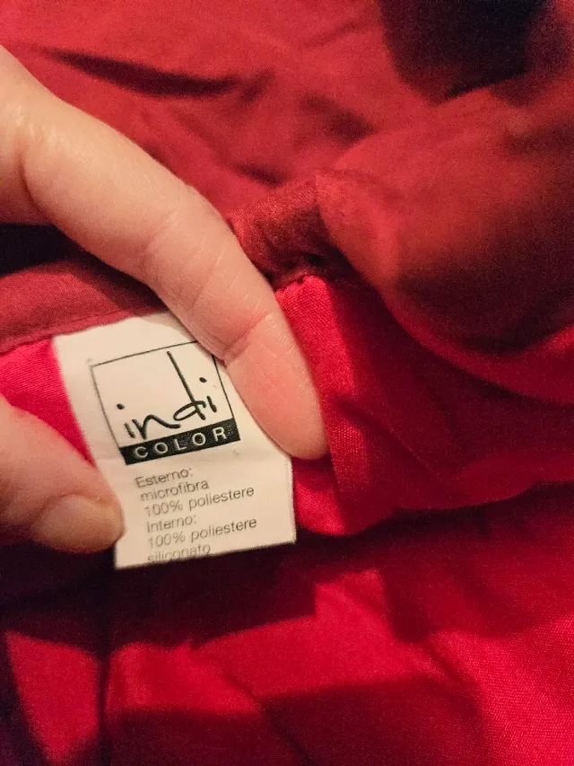 Piumone rosso e bordeaux double face singolo