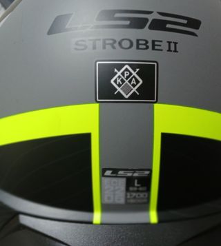 Casco de Moto LS2  NUEVO, Gris y decorado verde