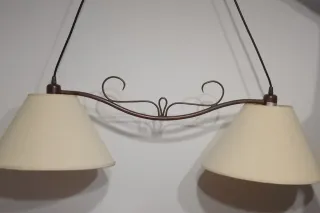 Lámpara de techo colgante rústica doble