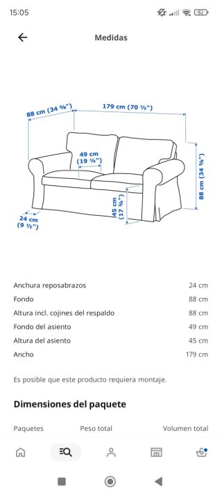 Sofá EKTORP 2 plazas IKEA beige