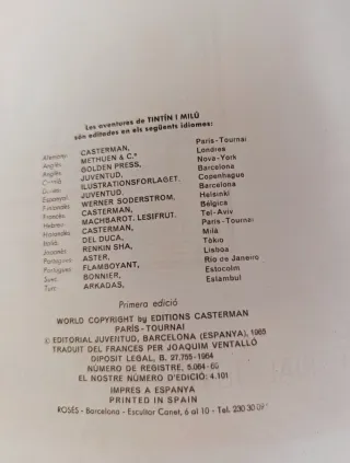 Tintin El Temple del Sol primera edición
