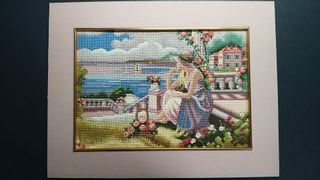 Lámina Punto de Cruz Mujer Sentada