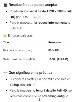 Proyector DBPOWER 1800 lúmenes Blanco