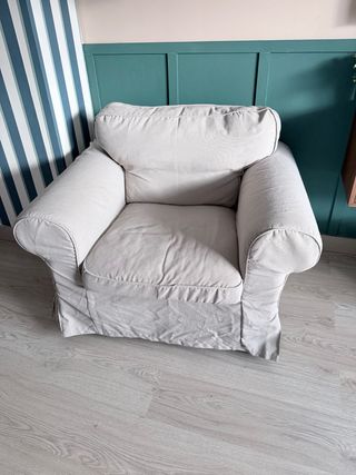 Sofá 1 plaza Ikea beige tela