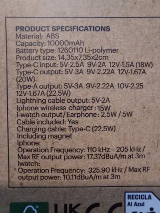 Powerbank Grundig 10000mAh Wireless MagSafe