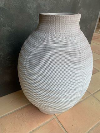 Jarrón Grande Zara Home Cerámica Beige/Gris