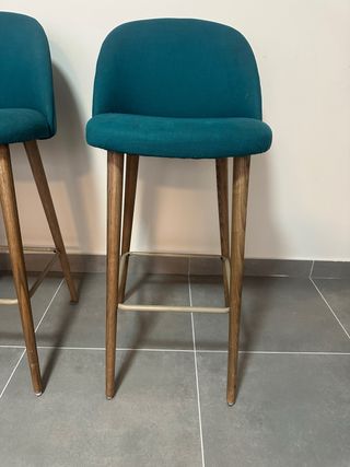 Banqueta alta cocina tela y madera