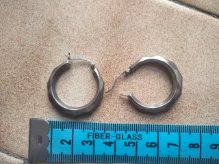 Pendientes de plata en forma de aro.