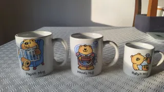 Set 3 Tazas vintage. Osos Familia.