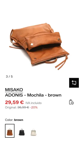 Mochila Adonis Camel Misako Nueva