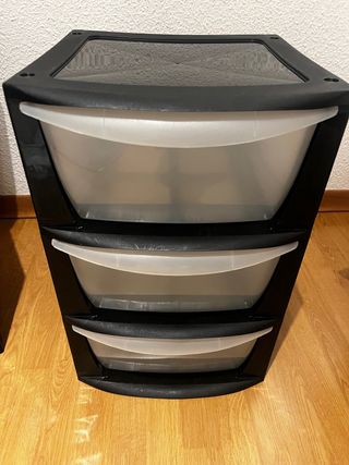 Cajonera Plástico Negra y Transparente
