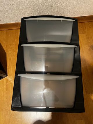 Cajonera Plástico Negra y Transparente