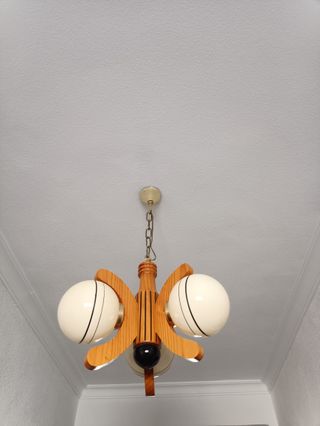 Lámparas madera y cristal (2 unidades)