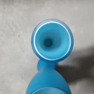 Juego 2 jarrones cristal azul vintage