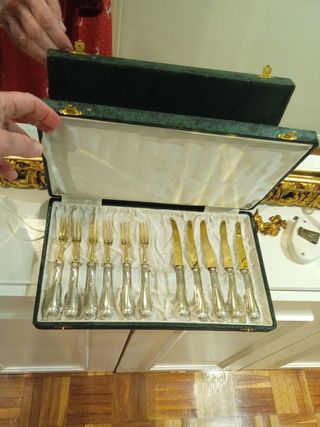 JUEGO POSTRE PLATA Y ORO