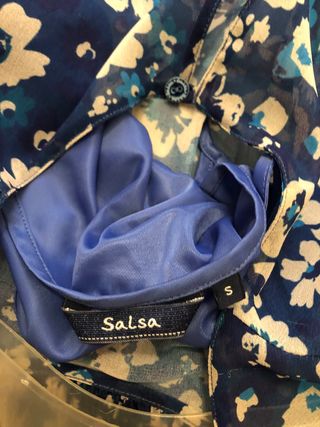 Vestido Salsa floral azul talla S