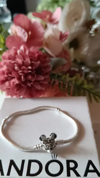 Pulsera Disney Plata con Colgantes talla 18 cm