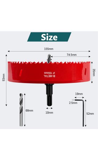 Tazza per trapano BI-METAL Ø155MM