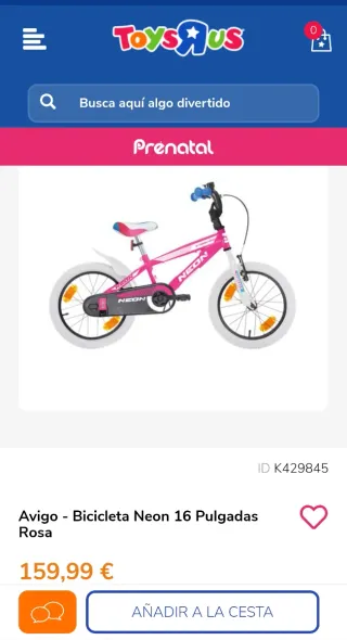 Bicicleta Niña Avigo Candy 16 Rosa