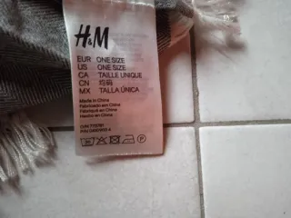 Sciarpa H&M uomo grigia con frange, viscosa