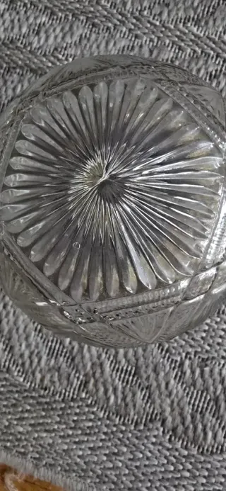 Plafón Techo Antiguo Cristal Tallado Latón