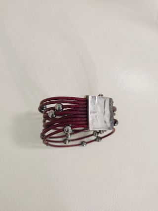Pulsera Ciclón Piel y Plata