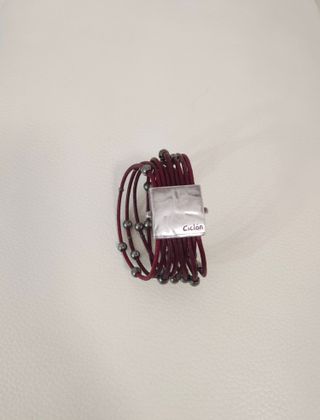 Pulsera Ciclón Piel y Plata