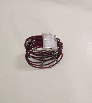 Pulsera Ciclón Piel y Plata