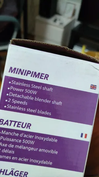 Batidora nueva en su caja, 500w