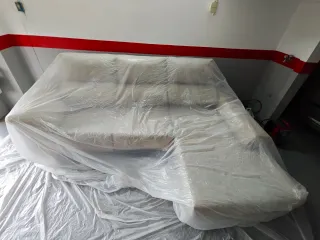 Sofá modular beige de tela