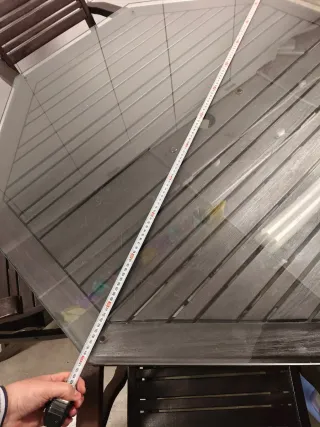 Mesa Octogonal Madera Teka y 5 Sillas