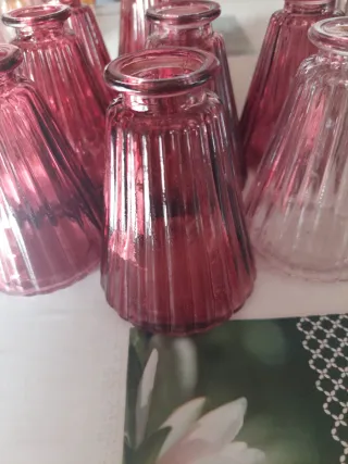 Jarrones de cristal para bodas (morado y verde)66u