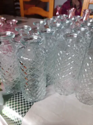 Jarrones de cristal para bodas (morado y verde)66u